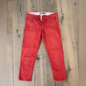 Paige Denim Red Capri Jeans